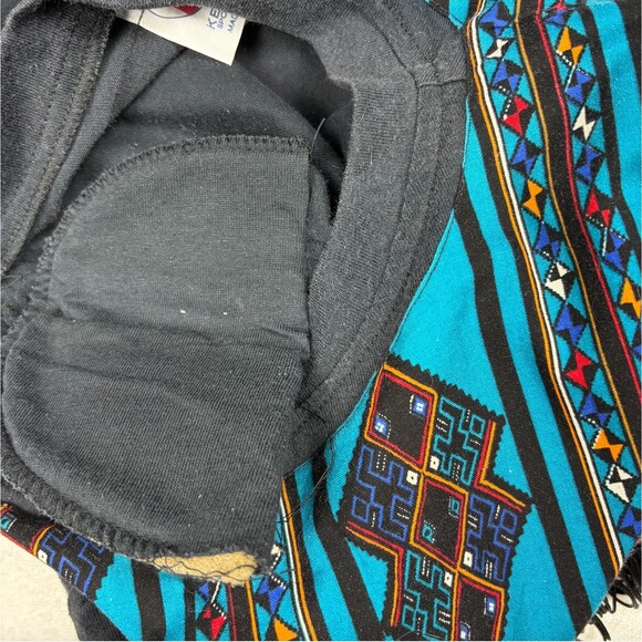 Vintage 80s Southwest Rodeo Aztec Fringe Long Sleeve Shirt Black OS XL Cowgirl - Picture 10 of 11